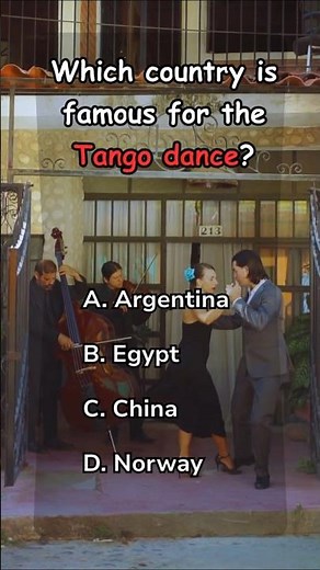 Did You Know? Which Country Is Famous for Tango Dance? 💃🎶#shorts #challenge