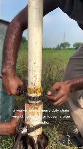 Using a Chain Wrench to Fix a Water Pump