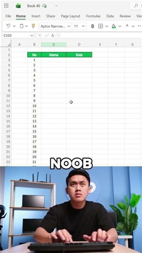 Ms Excel To shortcut key ।।Noob Vs Pro Ms Excel🔥 #ytshorts #excel #mstechtricks #trending #ytshorts