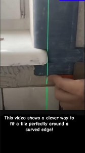 PERFECT Tile Cut Around a Curve! Pro Tiler Trick with a Contour Gauge