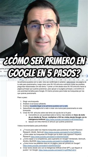¿Cómo ser primero en Google en 5 pasos?