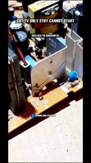 CRT TV repair, damage only standby, can't start and turn on #electronics #crttv #standby #turnon #transistor #horizontal #repair #part #tutorials #guide #solutions #service | Herman Suhaemi