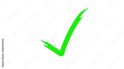 Tick mark icon animation on isolated background. Check mark icon 4k. Approved tick mark icon smooth animation. Green Tick Mark Animation Motion Graphics. 3D check mark icon, approved sign, yes, ok,