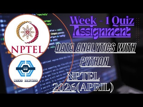 Data Analytics With Python | Week 1 Answers 2026(April)| NPTEL 2026(April) | SWAYAM |