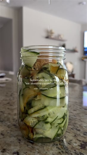 Katie Wish on Instagram: "just mormon wives in the background… solid 9/10 on this 🥒 my Italian roots took over on the garlic (way too much) & next time I’ll add a little brown sugar or honey to sweeten it up! otherwise, I’ll definitely be snacking on this. I did : - whole cucumber - Japanese bbq sauce (I didn’t have soy) - rice wine vinegar - sesame oil - minced garlic - salt - chili crunch oil"