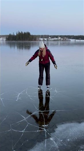 Woman Skating on Thin Ice || ViralHog