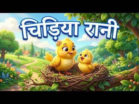 चुन चुन करती आई चिड़िया Chu Chu Karti Aayi Chidiya | 3D Hindi Rhymes For Children | Happy Bachpan