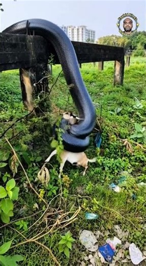 a huge, black python strikes #snake #animals #wildlife #viral #shorts