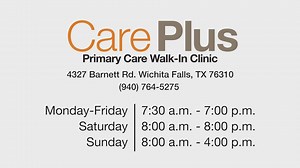 4.7K views · 83 reactions | CarePlus primary care walk-in clinic is here for your minor illnesses and injuries and is now open 7 days a week, allowing you to come in at your convenience, no appointment needed. Monday – Friday: 7:30 a.m. – 7:00 p.m.; Saturdays: 8:00 a.m. – 8:00 p.m.; and Sundays: 8:00 a.m. – 4:00 p.m. Let the CarePlus providers get you on the road to recovery quickly. Learn more about CarePlus by watching this video. | United Regional Health Care System | Facebook
