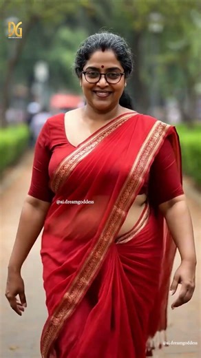 Red Cotton Saree Look ❤️ Elegant Traditional Indian Style | Saree Fashion Reel #DreamGoddess