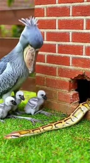 Shoebill vs Python | 슈빌 vs 구렁이 | Клювень прот epic showdown #wildlife #nature #animals