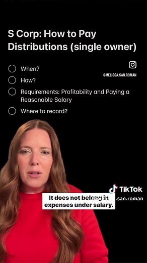How to Take Distributions from an S Corporation Correctly⤵️ - ✅ Determine S Corp Profitability: Ensure your S Corp has enough profits to distribute. - ✅ Set a Reasonable Salary: Before distributions, pay yourself a fair market wage for your job role. - ✅ Record Keeping: Use QuickBooks to accurately record each distribution. - ✅ Methods of Distribution: Distributions can be made via check, wire, or electronic transfer. - ✅ Timing Flexibility: Distributions can be taken at any time that is financi