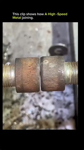 Science Explained-Facts. on Instagram: "Metal doesn’t melt here… it fuses in milliseconds ⚡🔩 This clip shows a high-speed metal joining process where intense friction and pressure force two metal parts to bond instantly. Instead of using flames or filler, rotational energy creates heat right at the contact point, softening the metal just enough to merge it at an atomic level. The result is a joint that’s often stronger than welding, cleaner than soldering, and insanely fast — that’s why industr
