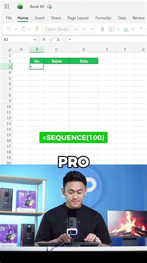 Cara INSTAN buat nomor urut di Microsoft Excel #exceltips #lifehacks