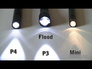 LED Lenser P4 & P3 vs Mag Light Mini Demonstration by NineRight - HD