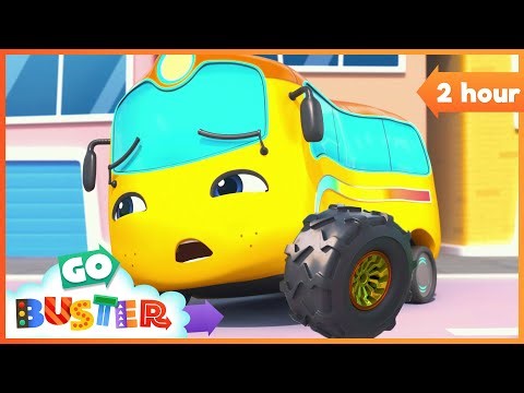 🚗 Buster Gets New Tyres! | 2 Hours of Adventure | Go Buster - Bus Cartoons & Kids Stories