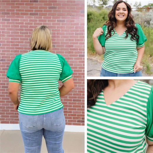 💚This Kelly Green striped top is my favorite from today's new arrivals! Take a peek -> https://modestmolly.com/products/lisa-striped-top | Modest Molly