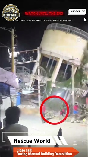 Close Call! During Manual Building Demolition #fails #news #accident #trending #facts #construction
