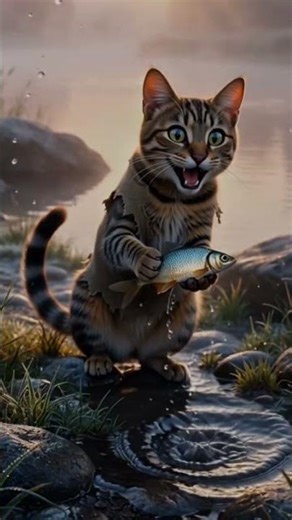 The Poor Cat’s Brave Adventure: Catching Fish & Cooking | Short Animated Story