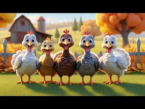 Five Little Turkeys Gobble Gobble Gobble | Thanksgiving & Counting Song for Kids