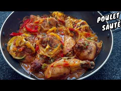 Poulet sauté aux légumes bien assaisonné et délicieux