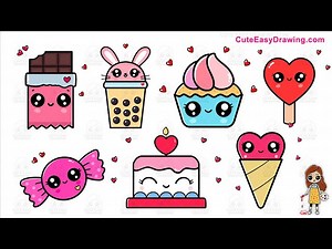 Cute Easy Sweet Treats Drawing Video Collection | - 60 Minutes Long Drawing Video Sunday Special - Videos For Kids