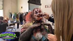 Here is a behind the scenes look into the Eeriepalooza Fear Festival makeup 🤡 Transforming our actors into the monsters you see inside our award winning haunted attractions takes a village. Our talented makeup team designs 50 unique creatures every night. What is your favorite monster inside Frightworld, America's Screampark? | Breaking Bad Cast