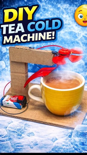 DIY Tea Cold Machine 😱 | Cool Hot Tea in Seconds ❄️ | #diy #dcmotor #experiment #tea #cold #fan