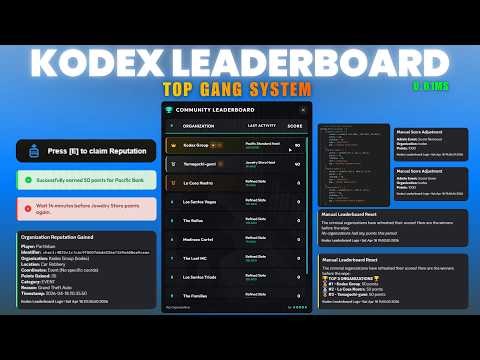 Kodex Gang Leaderboard | Premium FiveM Gang Ranking System | [ESX/QB/Qbox] | 0.01ms