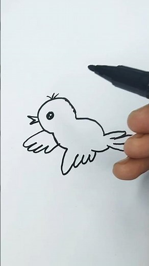 Easy flying bird drawing video| step by step tutorial