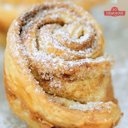 Cinnamon and Peanut Butter Puff Pastry Roll-Ups