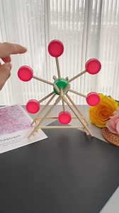 Ferris Wheel Craft Using Popsicle Sticks #handmadediy #popsiclestickcrafts #parentchildcraft #homemadetoys #creativecrafts #ferriswheelcraft #summerprojects #easycrafts #kidscrafts #funwithpopsiclesticks | paper craft ideas