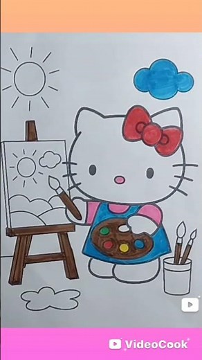 Artistic Hello Kitty Coloring 🎀 Fun Painting for Kids 🎨💖✨