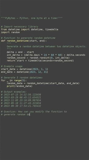 random datetime generator #python #showcase