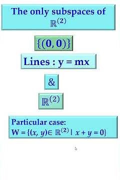 #Subspaces of R^2 | Tamil