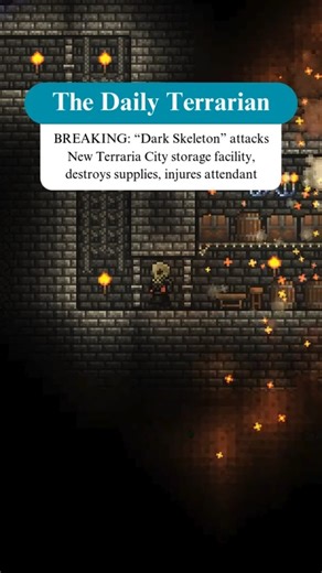 The Daily Terrarian on Instagram: "A masked domestic villain who has self-identified as the "Dark Skeleton" is on New Terraria City's wanted list after an unprecedented, late-night assault on a facilities worker in an underground storage facility - authorities say the search is underway for this mysterious figure #terraria #terrariamemes #terrariameme #dailyterrarian"