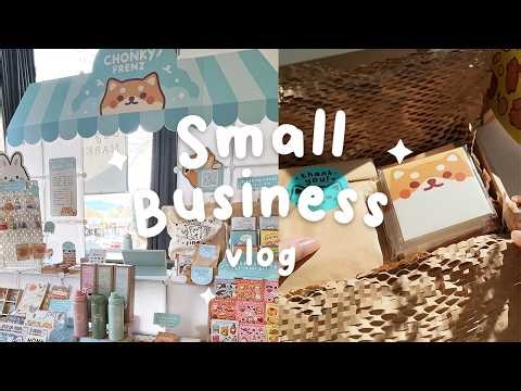 small business vlog 🌼 packing orders, new product designs, vancouver stationery art market & results