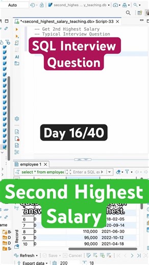 Second Highest salary: SQL interview question