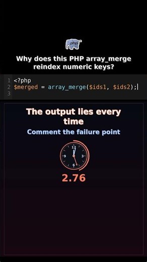 Why does this PHP array_merge reindex numeric keys? #phpsecurity