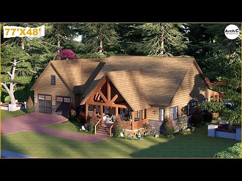 Dreamy 3-Bed Craftsman Cottage | 2373 Sq Ft Ranch House with Vaulted Porch & 2-Car Garage