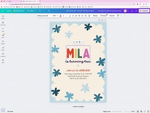 Flowers Kids Party Invitation, Hand Drawn Flowers, 1st 2nd 3rd Child Baby Kids Invite, Nature Invite, Editable and Printable Canva Template - Etsy