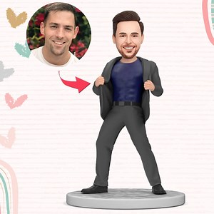 Custom Man in Open Suit Bobblehead