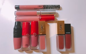 黄黑皮适合的9支热门唇釉试色和对比(含7支豆沙色）YSL/Armani/Lancome/Chanel/KVD/Colourpop