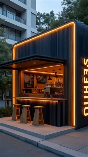 ‎🔥 Modern Coffee Kiosk Design That Will Blow Your Mind | Small Coffee Shop Exterior Ideas #shorts