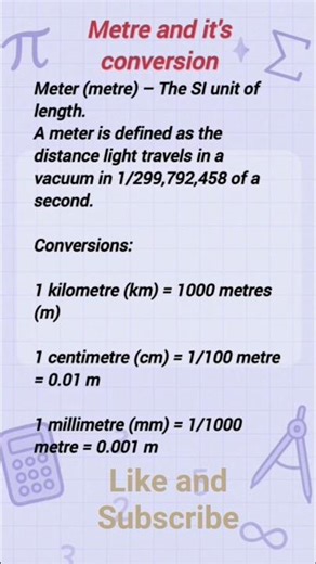 Metre and it's conversion #ytshorts #shorts #maths #metre #conversion