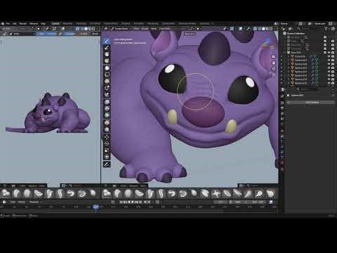 Experiment 513 Fichter : Digital Sculpture in Blender - STL Collectible - Session 2