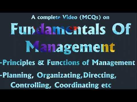 Fundamentals of management MCQs EP 1 / principle and function of management