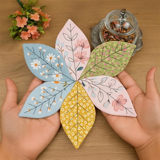 Leaf Coaster Sewing Pattern PDF, Handmade Spring Table Decor for Easy Fabric Craft Project - Etsy