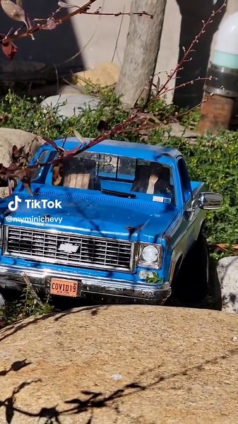 took old blue for a ride today #crawler #rctruck #shrinkrc #rc4wd #scale #hobby #tinytrucks #custom #chevy #k10 #truck #3dprinting