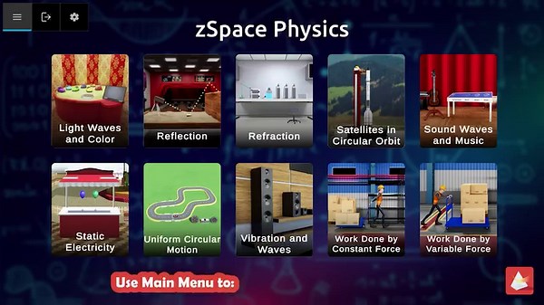 zSpace Physics includes interactive physics experiences about work, sound, satellites, static electricity, and more! Learn more: https://hubs.li/Q025Glvy0 | zSpace